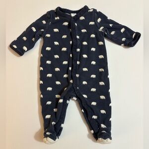 Janie and Jack reversible sleeper baby 0-3 months blue & white polar bears